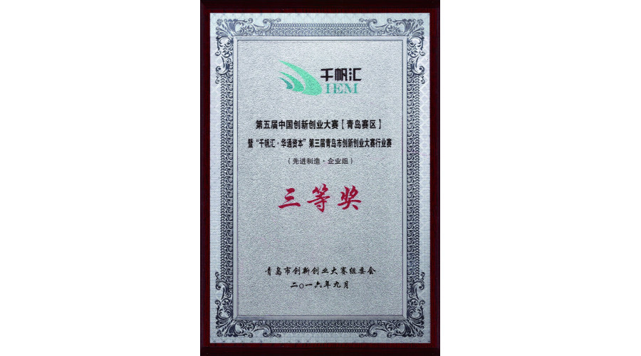 第五届中国创新创业大赛三等奖奖牌